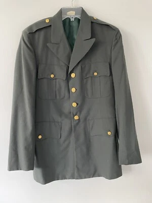 复古美国军队绿色羊毛混纺外套夹克制服男式 41 L — 第 1/4 张图片