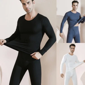 Mens Seamless Thermal Underwear Set Thickened Fleece Lined Comfort Long Johns US - Picture 1 of 14