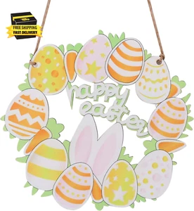 Easter Door Hanging Decor, 6.1In Wreaths for Front Door Cute Egg Bunny Happy Eas - Picture 1 of 7
