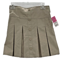 NWT George Girls Plus Size 14 1/2 Khaki School Uniform Pleated Scooter Skirt-J