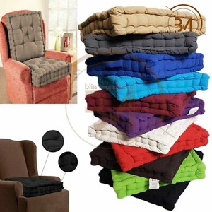 10cm Deep Chunky Booster Cushion Cotton Polyester Seat Pad Sofa Garden Decor 4'' - Picture 1 of 16