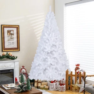 7' Artificial PVC Christmas Tree W/Stand Holiday Season Indoor Outdoor White - Picture 1 of 8