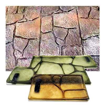 Set of Polyurethane Mat Stamps VIA-PIAZZO | Concrete Cement Texture Imprint - Image 1 of 4