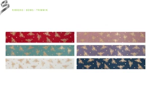 Berisfords Ribbon Sparkle Bee 15/25mm x 20 Metres Reels, gifts , xmas, wrapping - Picture 1 of 7