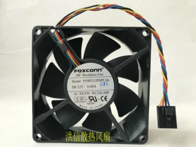 1 PCS FOXCONN Fan PV903212PSPF 0A DC12V 0.60A 9032 9CM 4 wire 5 pin chassis fan - Image 1 of 4