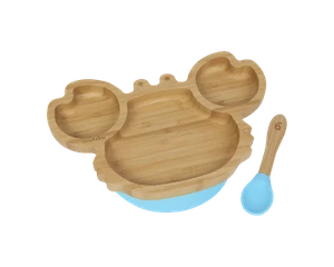 beaubaby® Crab Bamboo Suction Plate & Spoon, Baby Weaning Set - Picture 1 of 6