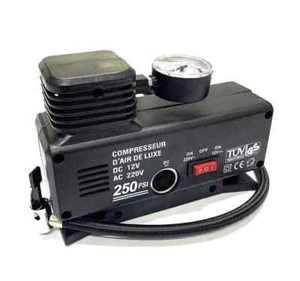 Compressore Portatile Ad Aria Con Doppia Alimentazione E Manometro Integrato - Foto 1 di 3