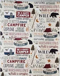 Set di 2 Tovagliette Stesse Stampate in Plastica, 11""x17"", FORESTA, ESCURSIONI, CAMPING PAROLE,HL - Foto 1 di 15