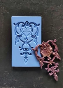 Silicone mold for ornate furniture pediment, furniture appliques, wall pediments - Bild 1 von 9