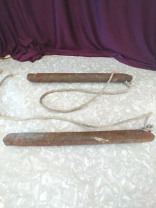 WINDOW WEIGHTS SET OF 2 ANTIQUE. - Picture 1 of 4