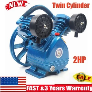Pompa compressore aria bicilindrico stile V 8 bar 2 hp 2 pistoncini testa motore aria strumento - Foto 1 di 13