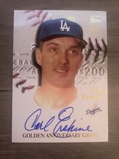 Carl Erskine 2001 Topps Golden Anniversary Autograph Los Angeles Dodgers Auto CE