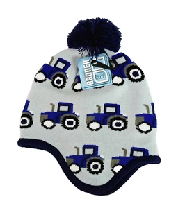 Broner Tractor Boys Kids Winter Hat Blue/Gray/Black/White NEW - Picture 1 of 3