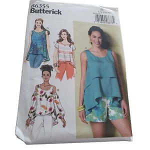 Butterick B6355 Cold Shoulder Top Schnittmuster High Low Misses Plus Gr. Lg-Xxl - Bild 1 von 4