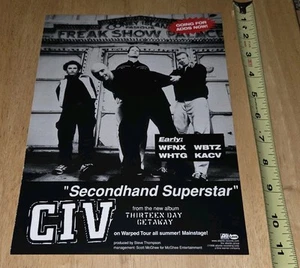 Civ Secondhand Superstart 90s Alternative Rock HYPE RADIO TRADE AD Poster 8.5x11 - Picture 1 of 1