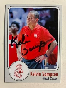 KELVIN SAMPSON autograph HOUSTON COUGARS Head Coach Hoops custom card signed - Picture 1 of 2