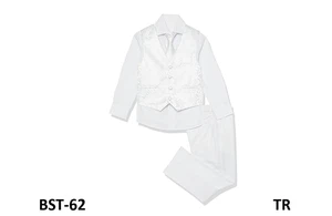 Isaac Mizrahi Boys' Slim Fit Paisley Vest, Shirt, Tie, & Pant Set, White, 7 - Picture 1 of 5