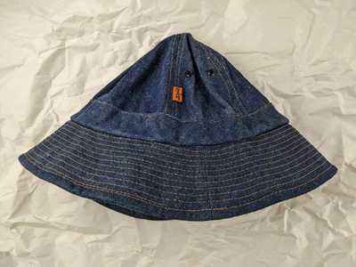Sombrero cubo vaquero vintage años 70 Levi's Orange Tab hecho en Canadá talla mediana 21,5 Foto 1 de 4