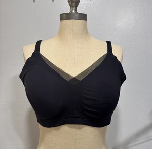 Honey Love BH XL schwarz kabellos V-Ausschnitt Rückenverschluss Crossover herausnehmbare Pads - Bild 1 von 13