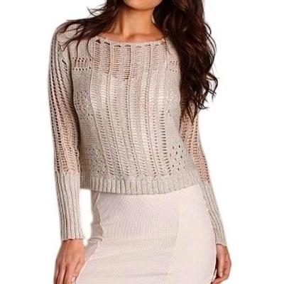 Free People крючком свитер открытый трикотажа новый с Ярлыками Sz M Sherbert льняной хлопок богемное шик - Изображение 1 из 4