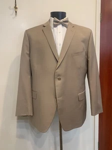 TAN SPORT COAT 48R SLIM FIT BY IKE BEHAR - Super 100's wool - Picture 1 of 5
