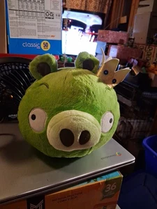 Peluche Angry Birds Green King Pig corona oro 5" 2010 Commonwealth - Foto 1 di 7