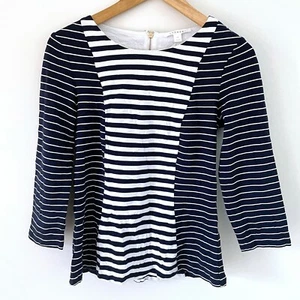 Trenery Top Size XS Horizontal Black Stripe Blouse Long Sleeve Good Condition - Picture 1 of 6