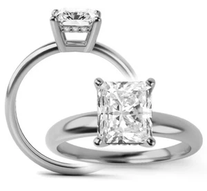 Zertifizierter laborgefertigter Diamant-Verlobungsring 2,21 ct EVS1 Radiant Cut Platin - Bild 1 von 4