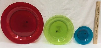 Platos Vidrio Servir Rojo Verde Azul por Hogar Interiors Tamaños Graduados Lote de 3 Foto 1 de 4