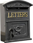 Traditional Old Style Letter Post Box Solid Steel Construction Durable 2 Keys