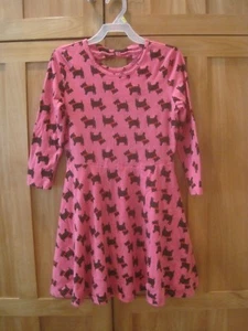 Girl TCP BLACK SCOTTIE DOG PINK SKATER DRESS EUC 10 12 XMAS HOLIDAY? - Picture 1 of 7