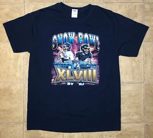 Snow Bowl Manning Vs. Wilson Superbowl XLVIII T-shirt Mens Large Gildan Tag - Picture 1 of 7