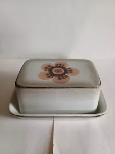 Langley / Denby Lidded Butter Dish Mid Century Westbury Motif Poppy - Picture 1 of 8