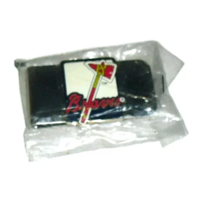 Carteira Atlanta Braves metal suporte clipe dinheiro nova MLB - Imagem 1 de 2