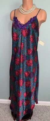 De Colección Brillante Satén Completo Slip Camisón Vestido L Nuevo Con Etiquetas Antiguo Stock JCPenny Foto 1 de 4