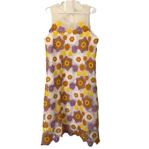 Hannah Banana Girls Size 12 Floral Crocheted Dress - Picture 1 of 7