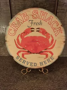 Crab Shack Fresh Crab Served Here Wooden Sign 18" Wall Decor thick pressed wood - Picture 1 of 9