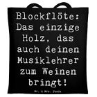 Tragetasche Blockflte Trnen - Geschenk Fltenspiel Musiker Musik Jutebeutel