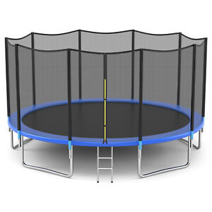 8/10/12/14/15/16FT Outdoor Trampoline Bounce Combo W/Safety Closure Net Ladder