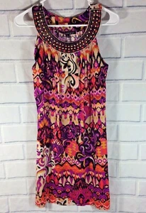Vestido sin mangas Madison Leigh 6 púrpura negro usado en excelente estado (H32) - Imagen 1 de 6