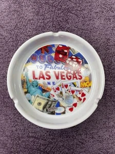 Vintage Welcome To Famous Las Vegas Nevada Ashtray - Picture 1 of 7