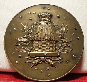 20er Jahre seltene Imkerei französische Art Deco Bronze 46mm Bienenstock Pressepreis Charente - Bild 1 von 2