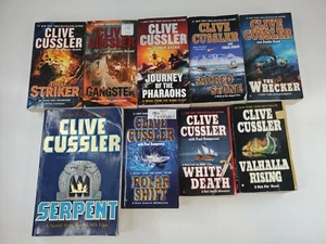 Lot of 9 Clive Cussler Paperback Books PB Novels, Dirck Pitt Kurt Austin... - Picture 1 of 6