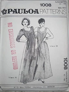 Pauloa Patterns DRESS Muumuu 1008 Maxi Loose Pleat Vintage 6-18 Honolulu Hawaii - Zdjęcie 1 z 8