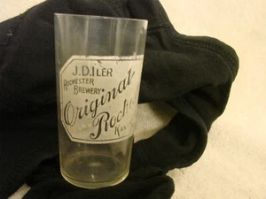 J.D. ILER ROCHESTER BREWERY ROCHESTER ACID ETCHED SHELL GLASS KANSAS CITY MO. EX - Picture 1 of 5