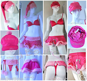 VICTORIA'S SECRET CHRISTMAS HOLIDAY SANTA BABY HOT PINK HAT SKIRT COLLECTION NWT