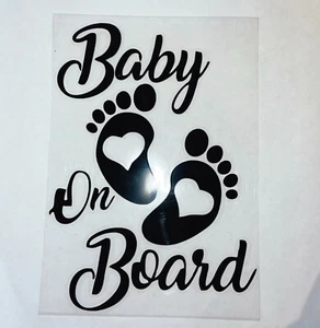 Baby on board baby in car child in car sticker 17x12 cm car sticker weatherproof - Picture 1 of 11