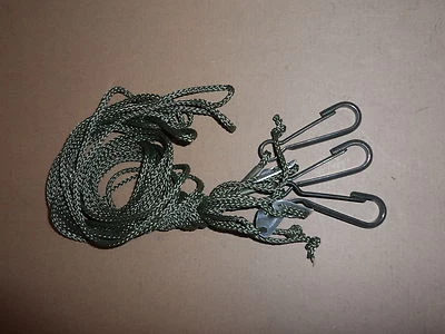 Zeltschnur Spanner + Karabiner Abspannseil Sturmleine Zelt Tarnnetz Bundeswehr