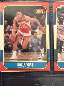 1986 Fleer #91 Doc Rivers Basketball Atlanta Hawks Rookie Card - Picture 1 of 2