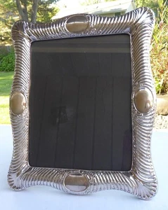 VINTAGE LARGE ART NOUVEAU STERLING SILVER REPOUSSE PICTURE FRAME 13 X 11" - Picture 1 of 12